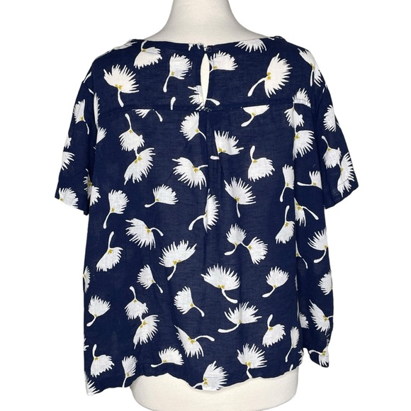 Old Navy XL oversized linen pocket tee navy blue - Picture 3 of 7